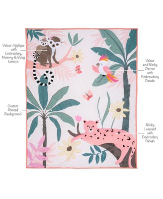 Enchanted Safari Leopard/Lemur Jungle 3-Piece Baby Crib Bedding Set