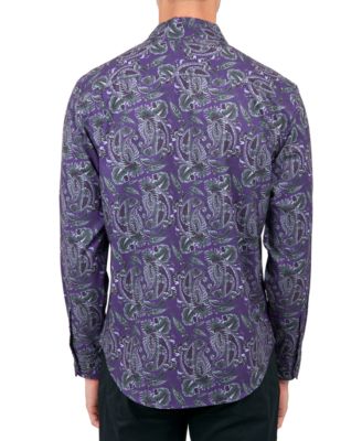 Men's Regular-Fit Non-Iron Performance Stretch Paisley Button-Down Shirt