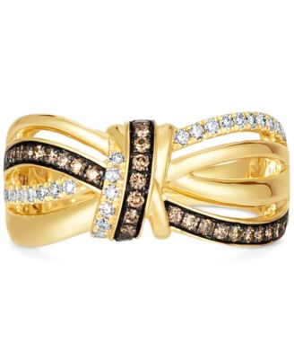Chocolate Diamond & Nude Diamond Knot Ring (3/8 ct. t.w.) in 14k Gold