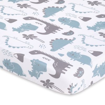 Pack n Play, Mini Crib, Portable Crib or Fitted Playard Sheets for Baby Boy, Blue Dino, 3 Pack Set