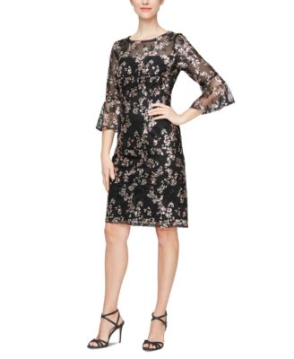 Alex Evenings - Petite Sequined Embroidered Sheath Dress