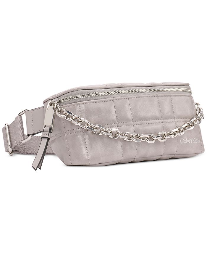 Calvin Klein Rain Quilted Adjustable Belt Bag with Chain Detail Macy's
