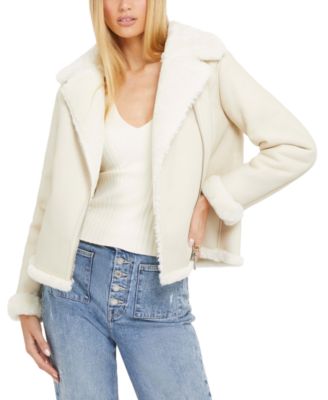 GUESS - Women's Dafne Cropped Faux Fur Jacket