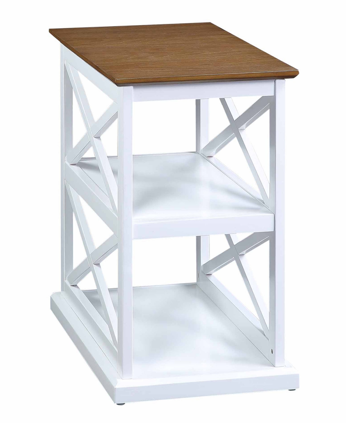 Convenience Concepts 14" Rubber Wood Coventry Chairside End Table In Driftwood,white