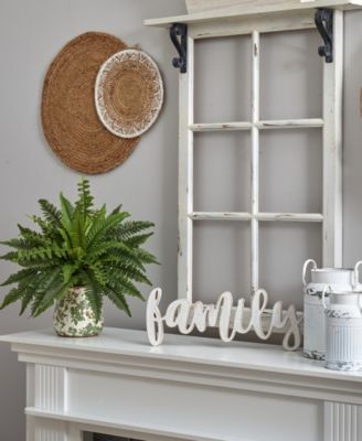 15" Boston Fern Artificial Plant with Tuscan Ceramic Scroll Planter