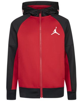 Red jordan zip up hoodie on sale