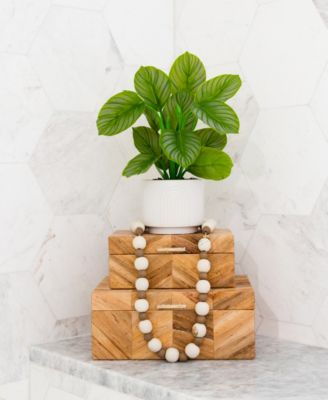 12" Artificial Calathea Plant with Decorative Planter