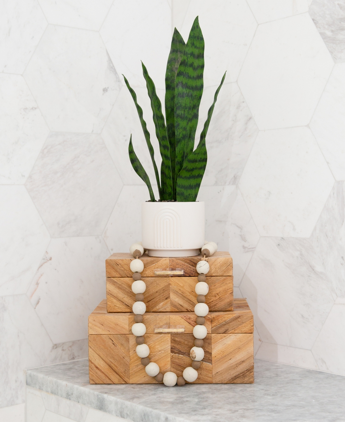NEARLY NATURAL 16" ARTIFICIAL SANSEVIERIA SNAKE PLANT WITH DECORATIVE PLANTER 