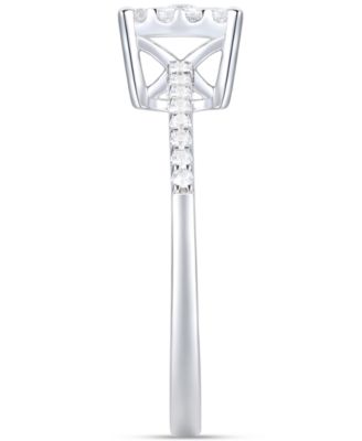 Diamond Square Halo Ring (1/4 ct. t.w.) in Sterling Silver