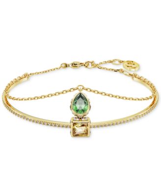 Swarovski - Silver-Tone Stilla Two-Row Bangle Bracelet