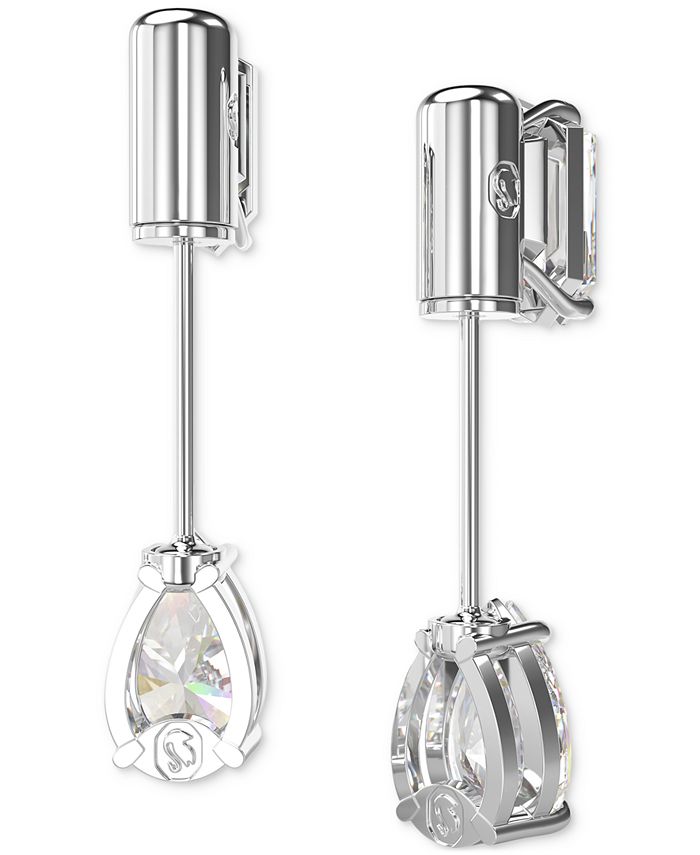 Swarovski RhodiumPlated Mixed Crystal & Bar Drop Earrings Macy's