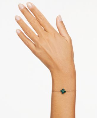 Gold-Tone Idyllia Green Crystal Bracelet