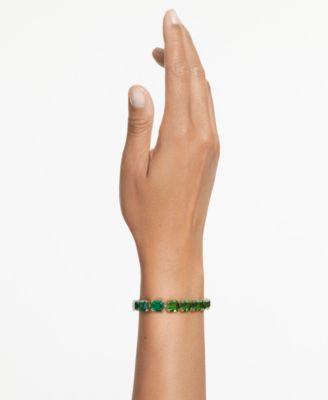 Gold-Tone Color Octagon Crystal Flex Bracelet