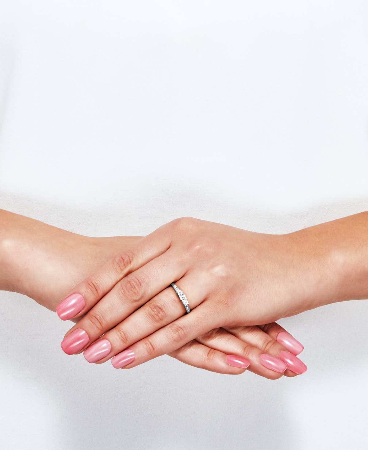 Diamond Three Stone Channel-Set Engagement Ring (1/2 ct. t.w.) in 14k- White Gold