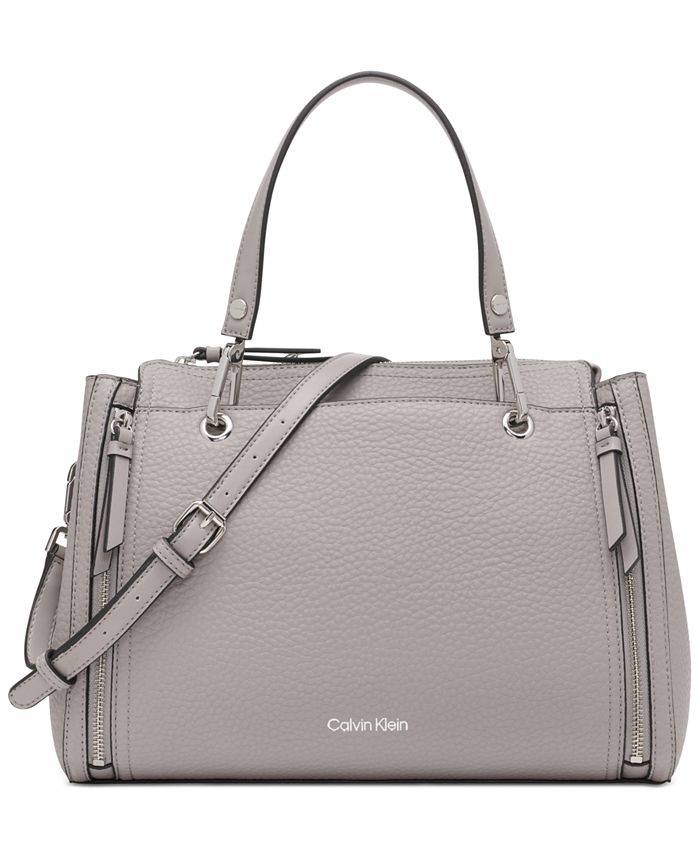 Calvin Klein Garnet Triple Compartment Top Zipper Satchel - Macy's