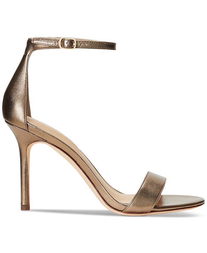 Floral Carter Women's Wide Width Ankle Strap Dress Sandals - 2-Inch Mid-Heel With Metallic Upper
