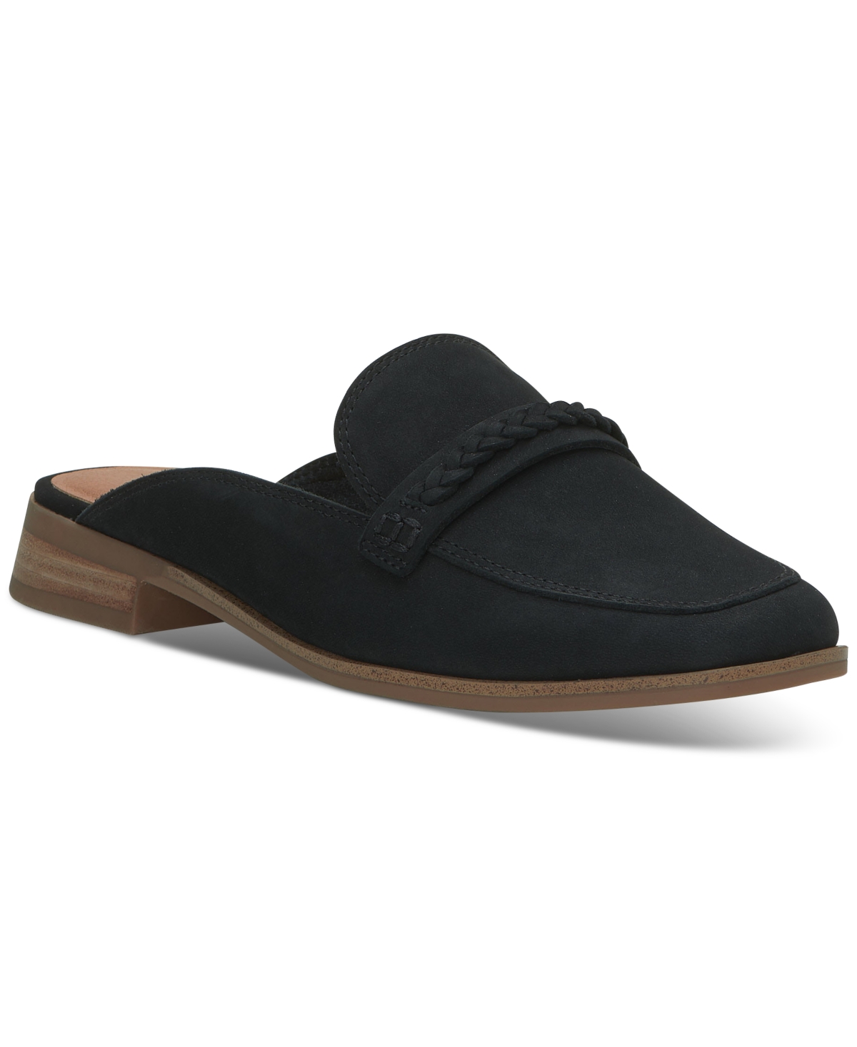 Lucky Brand Women's Linox Flat Slip-on Mule Loafers In Black Leather