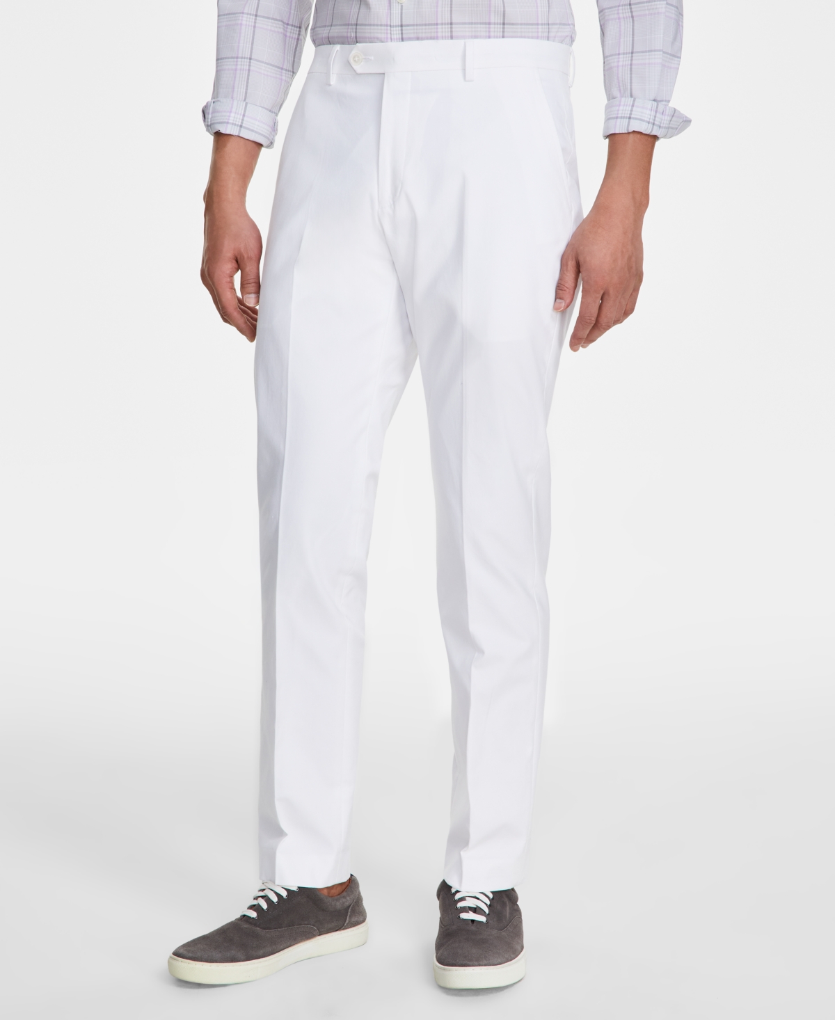 Tommy Hilfiger Men's Modern-fit Th Flex Stretch Chambray Suit Separate Pants In White