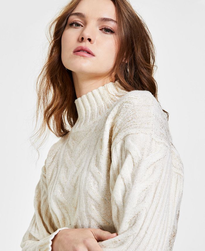 GUESS Women's Diane MockNeck Long Sleeve Sweater Macy's