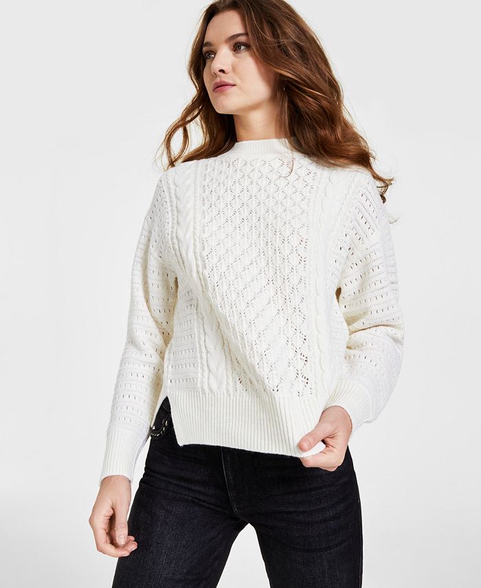 GUESS Women's Edwige Long-Sleeve Mock-Neck Sweater - Macy's