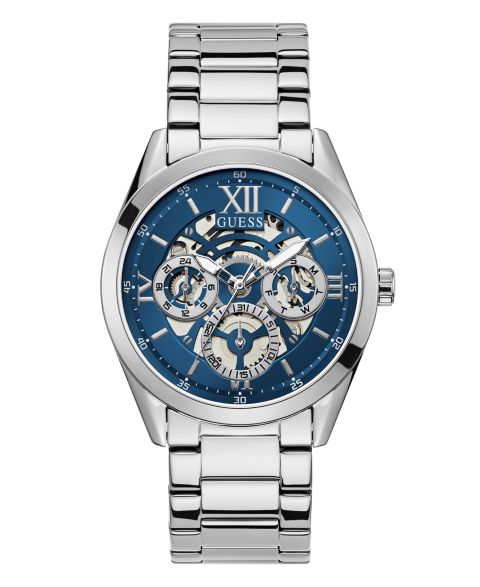Мужские часы GUESS Multi-Function Silver-Tone Stainless Steel 42mm