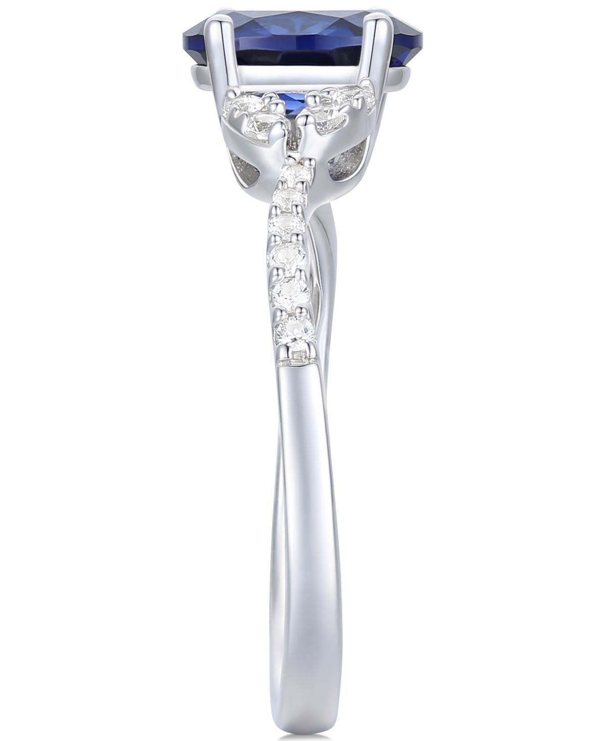 Citrine (1 ct. t.w.) & Lab-Grown White(1/4 ct. t.w.) Ring in 14k Gold-Plated Sterling Silver (Also in Additional Gemstones) - Sapphire