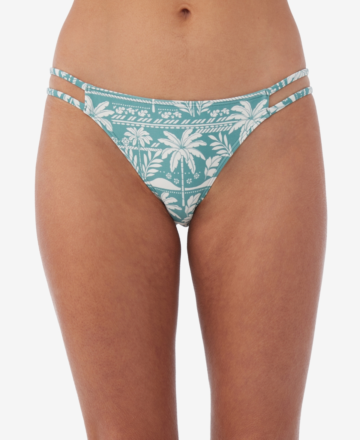 O'neill Juniors' Printed Paloma Cardiff Side-cutout Bikini Bottoms In Trellis