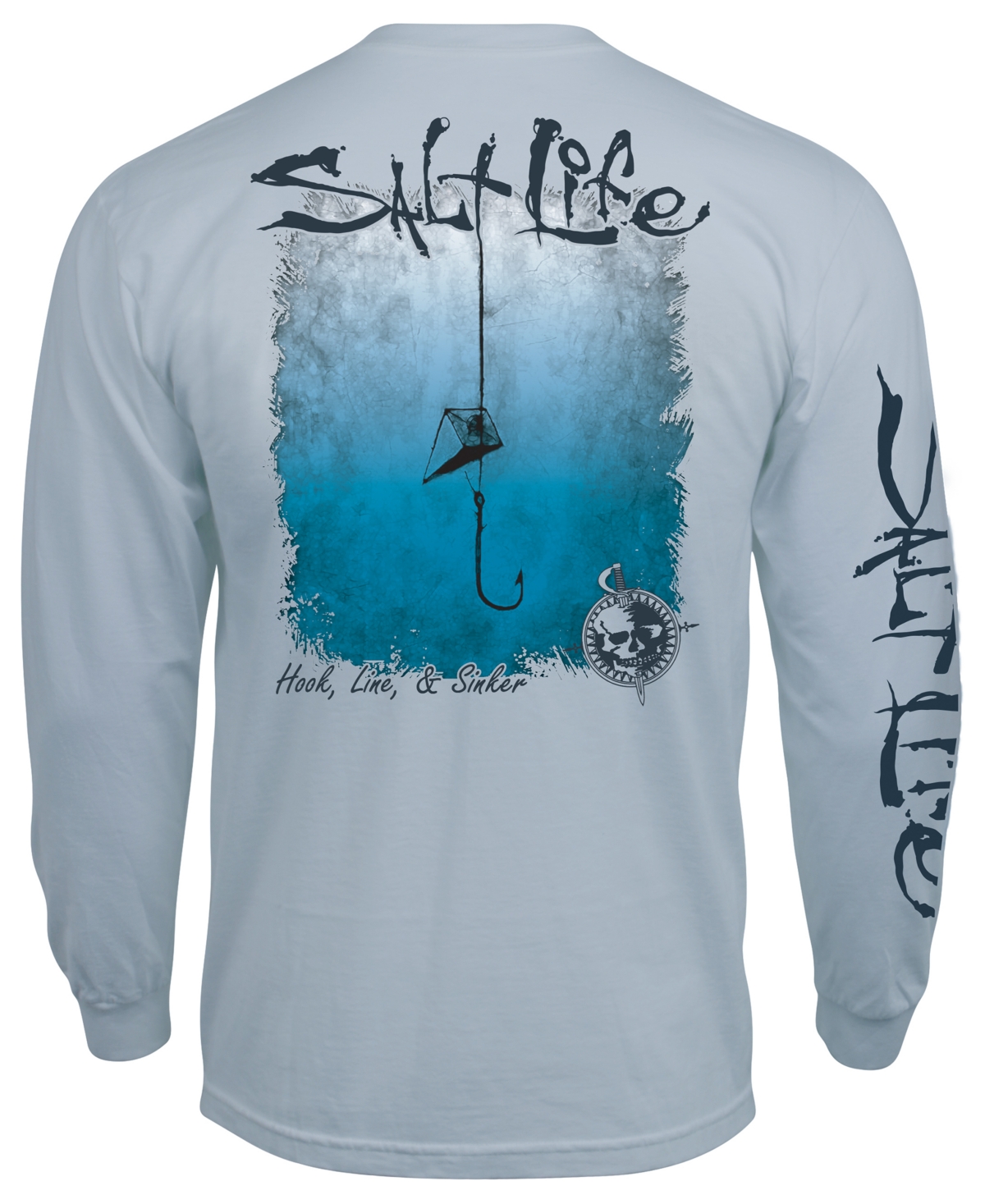 Salt Life Men's Hook, Line & Sinker Logo Graphic Long-sleeve T-shirt In Bluestone