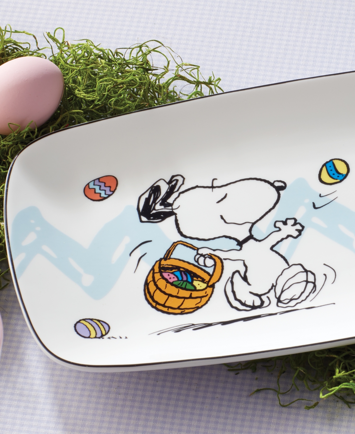 Lenox Peanuts Snoopy & Woodstock Easter Serving Tray In Multi And Ivory