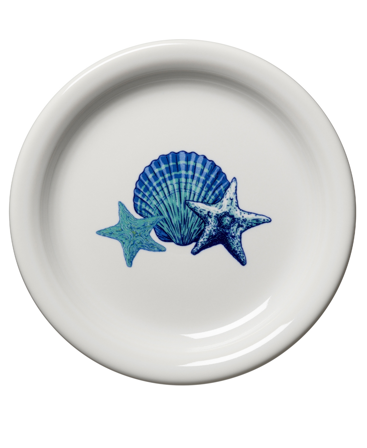 Coastal Appetizer Plate - Multi Color Design With Coastal Colors