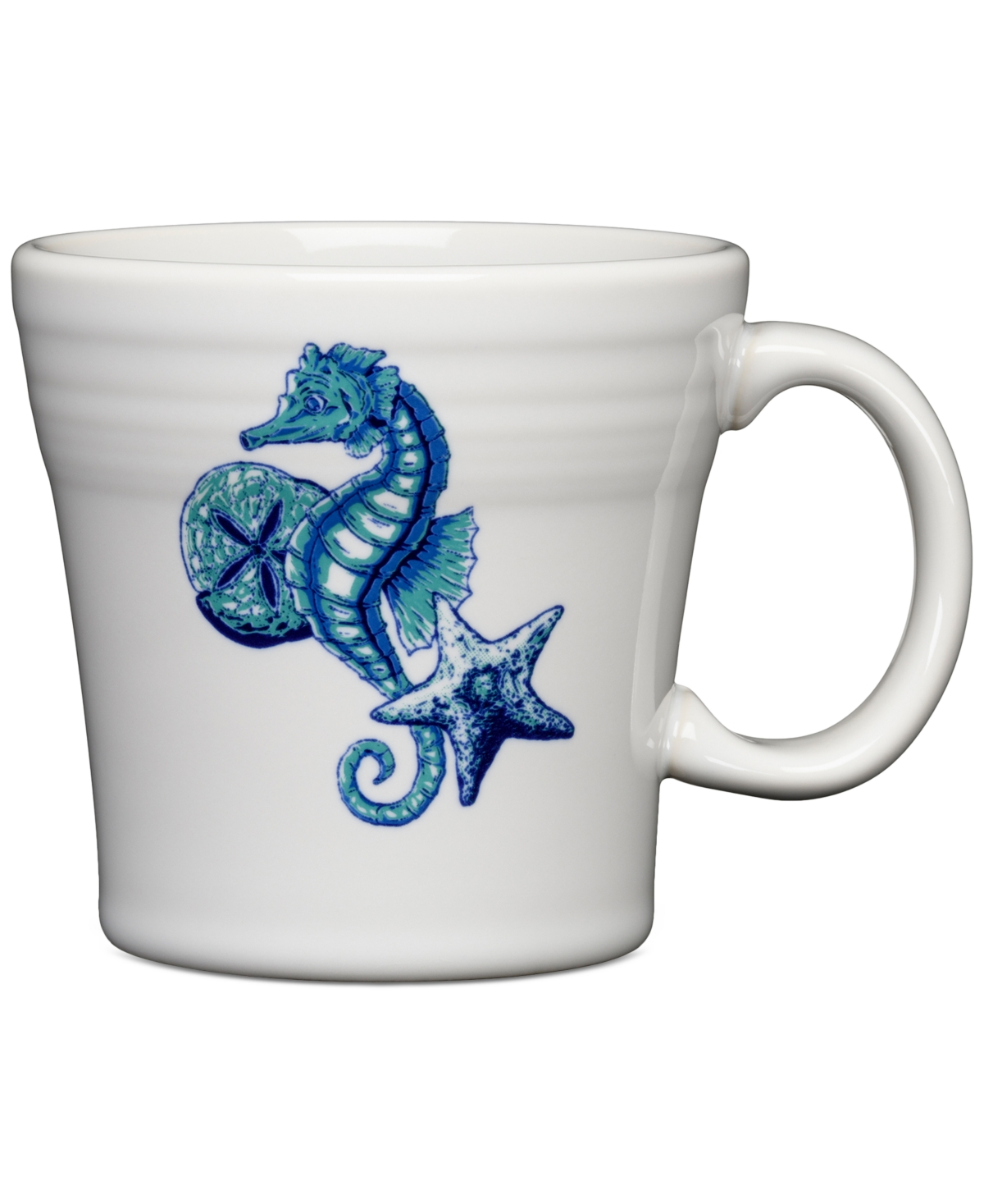 Coastal Seahorse Tapered Mug - Multi Color Design With Coastal Colors