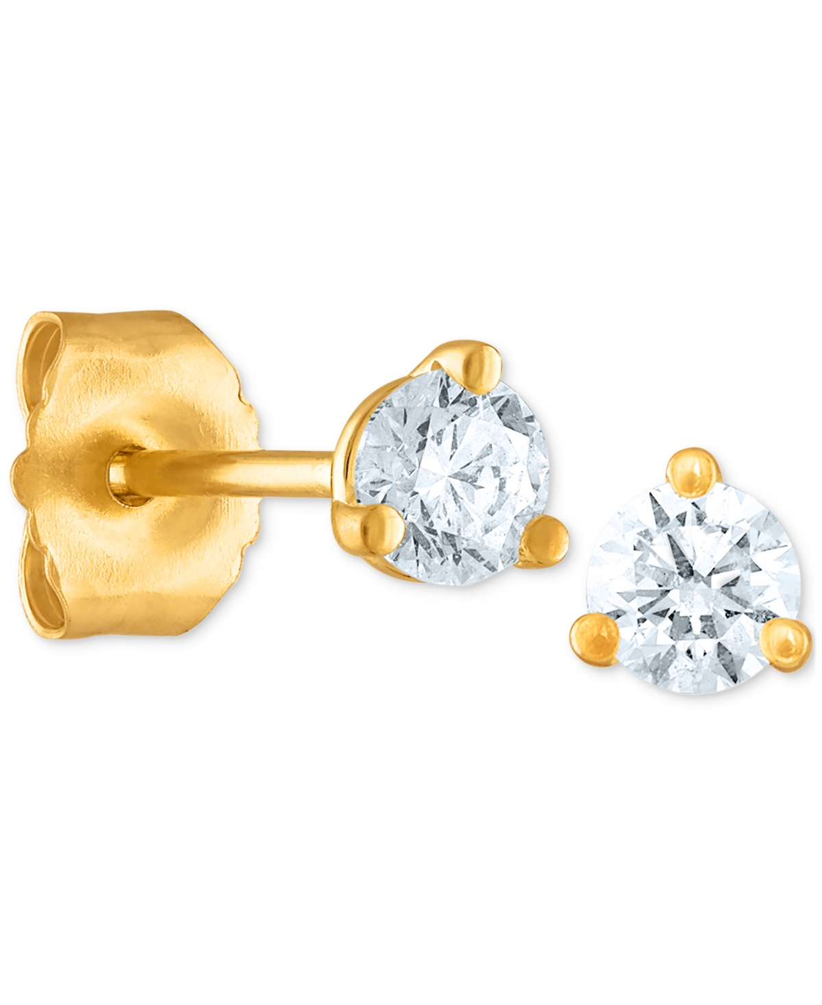 Certified Near Colorless Diamond Stud Earrings (1/3 ct. t.w.) in 18k White or- Yellow Gold