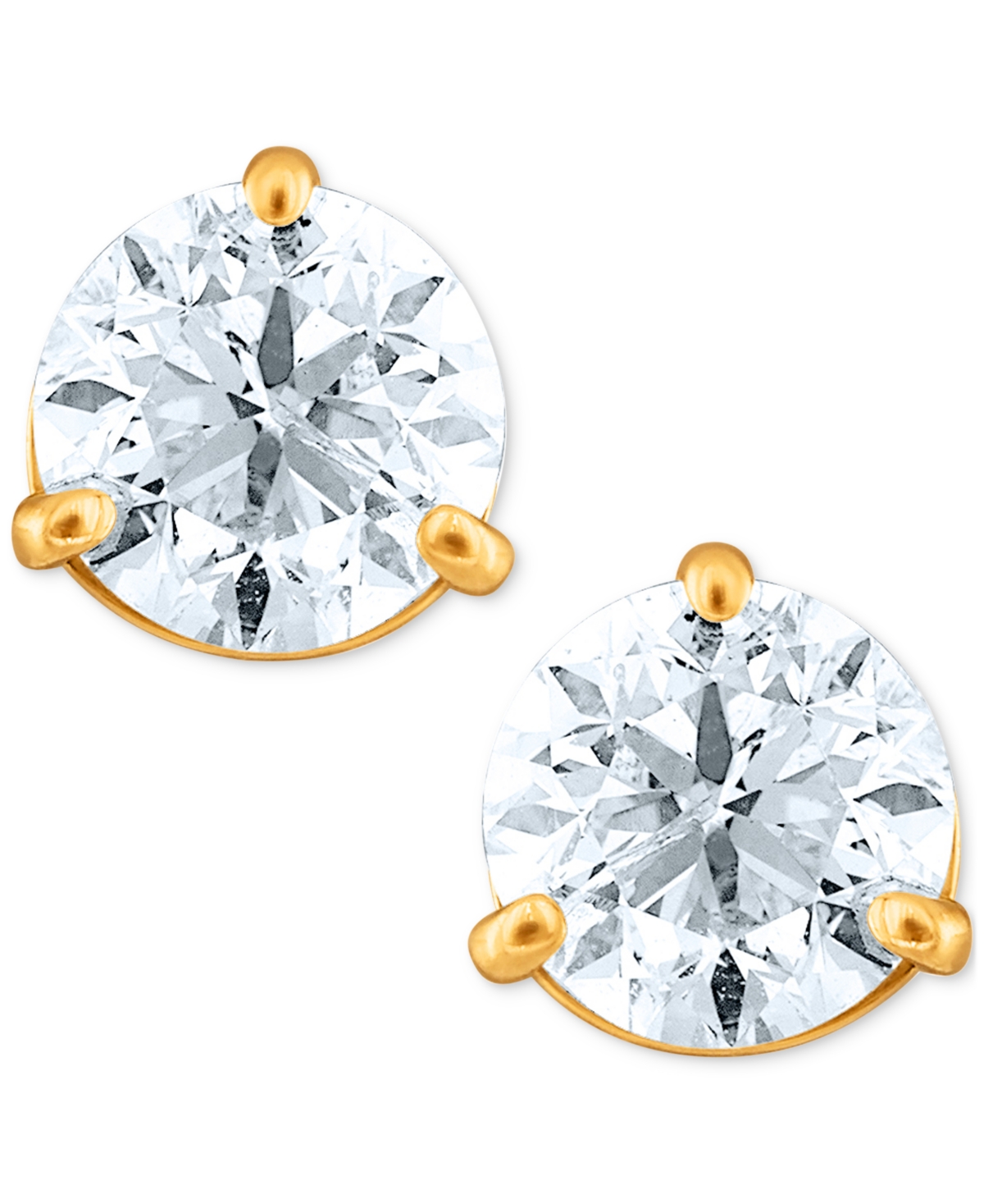 Certified Near Colorless Diamond Stud Earrings (1 ct. t.w.) in 18k Gold