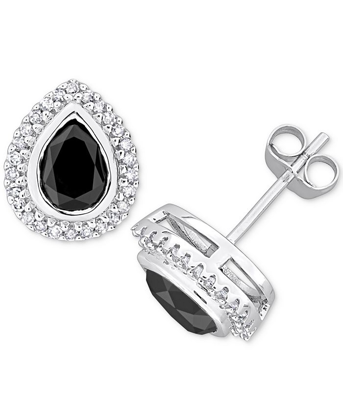 Macy's black store diamond earrings