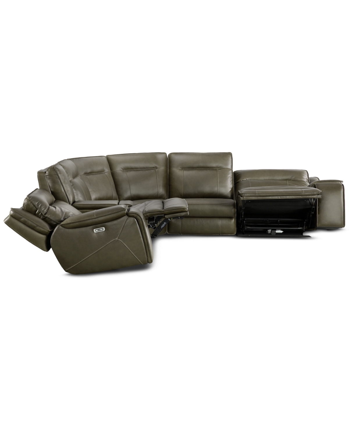Hansley 6-Pc Zero Gravity Leather Sectional with 2 Power Recliners, Created for Macy's