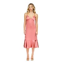 Michael Kors Women's Chain-Strap Ruffled Slip Dress (Dusty Rose)