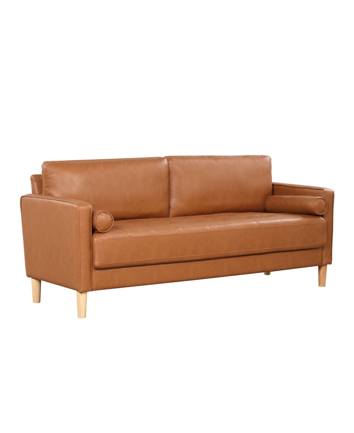 Lifestyle Solutions 76" Faux Leather Morris Sofa In Caramel