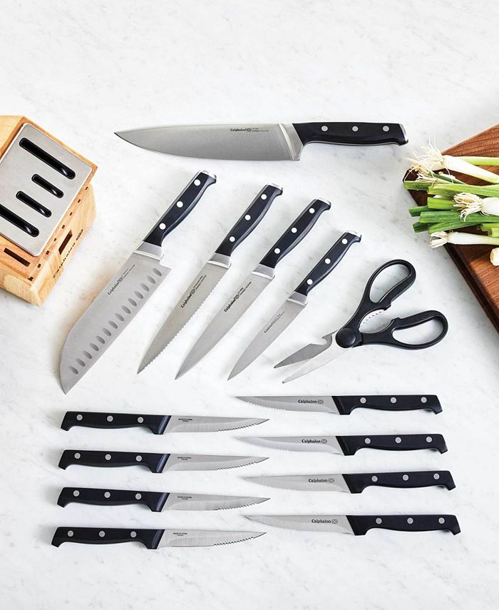Calphalon Classic Stainless Steel MicrobialResistant SelfSharpening 15Piece Cutlery Set Macy's