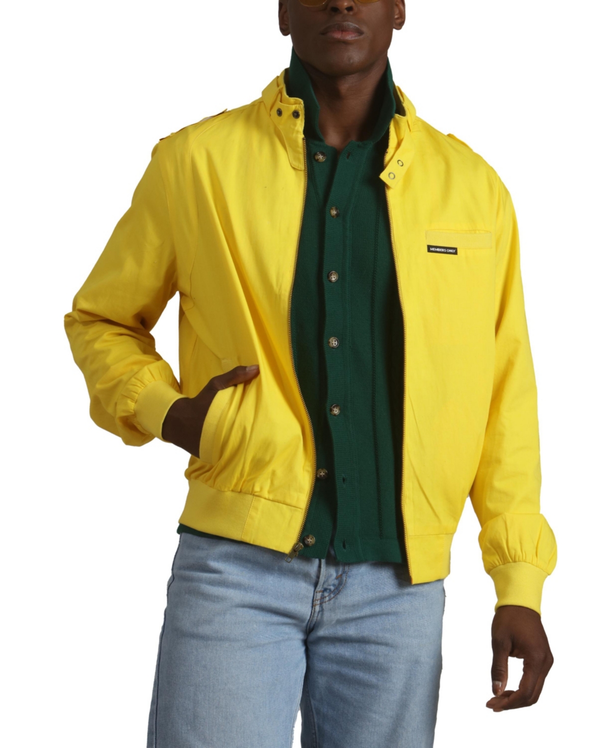 Men's Classic Iconic Racer Jacket (Slim Fit) - Yellow