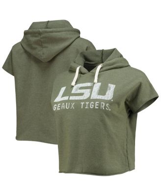 LSU Tigers Women's Cropped Campus Hoodie | Soft Burnout Fleece | Officially Licensed NCAA Gear - View #10