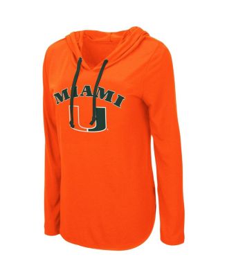 Women's Orange Miami Hurricanes My Lover Lightweight Hooded Long Sleeve T-shirt