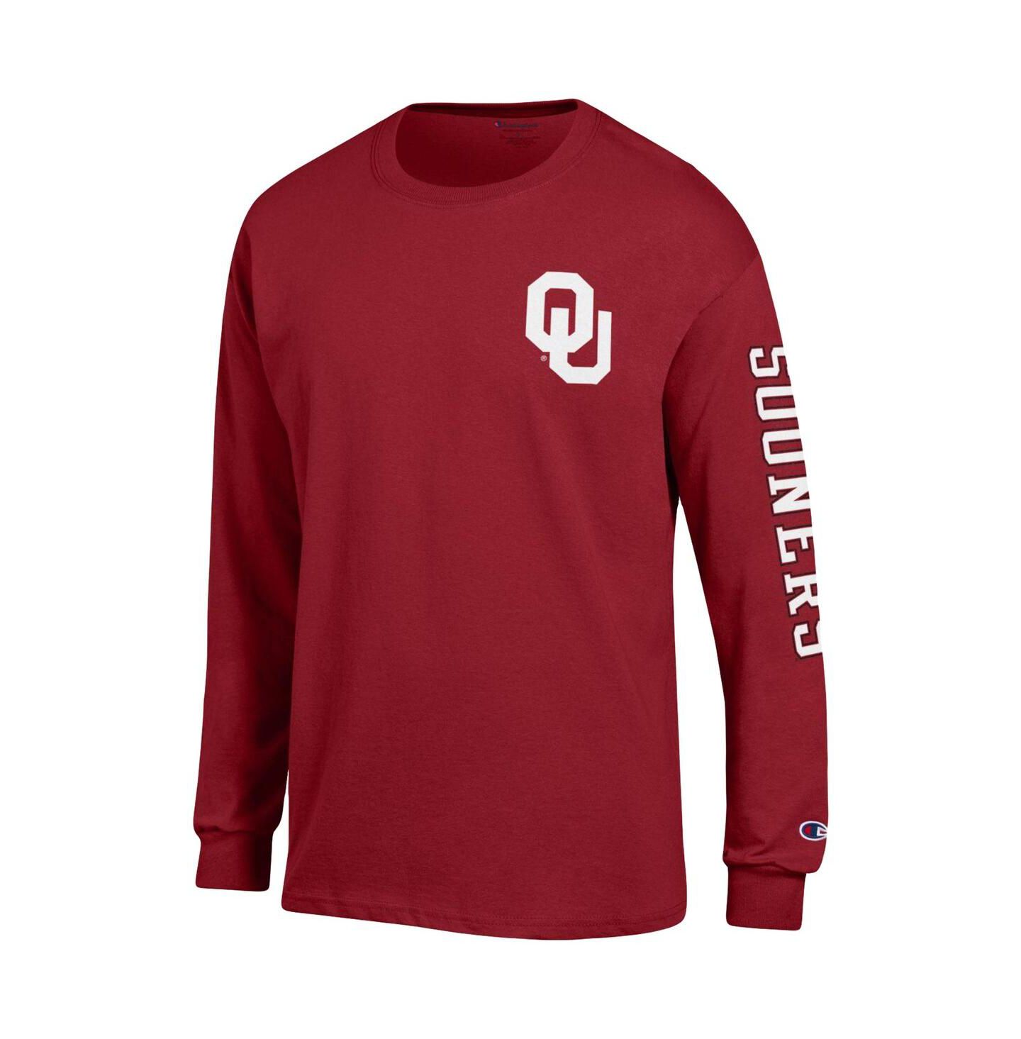 Мужская футболка Champion Crimson Oklahoma Sooners Team Stack Long Sleeve — фото 2