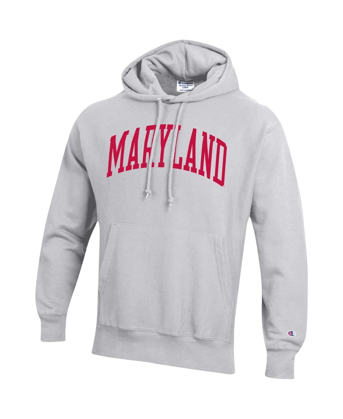 Shop Champion Men's  Heathered Gray Maryland Terrapins Team Arch Reverse Weave Pullover Hoodie In Heather Gray