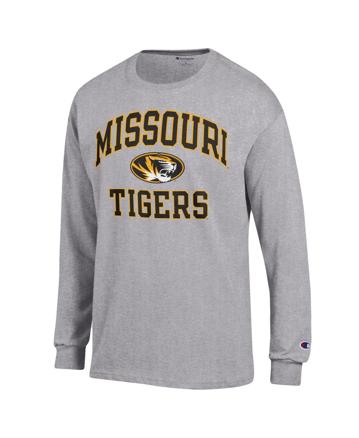 Shop Champion Men's  Heather Gray Missouri Tigers High Motor Long Sleeve T-shirt