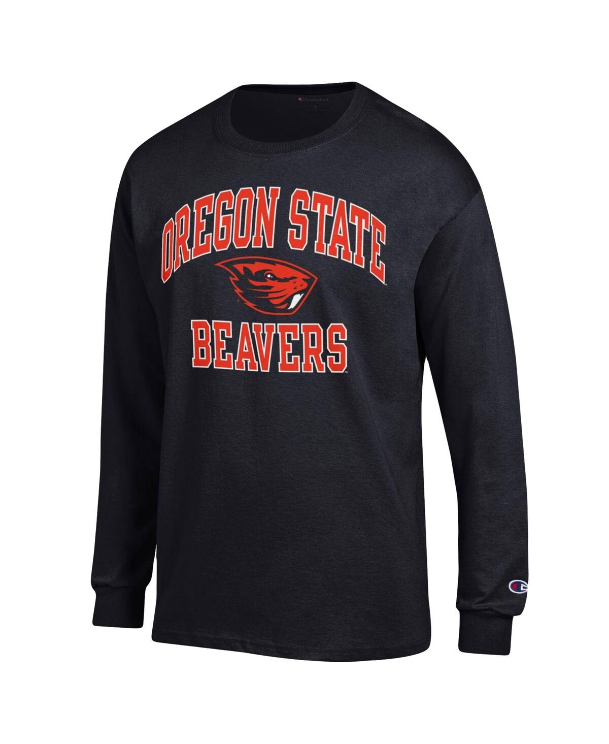 Champion Men's  Black Oregon State Beavers High Motor Long Sleeve T-shirt In Black