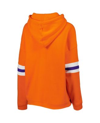 Women's Orange Distressed Clemson Tigers Super Pennant Pullover Hoodie