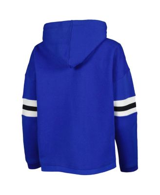Women's Royal Distressed Kentucky Wildcats Super Pennant Pullover Hoodie