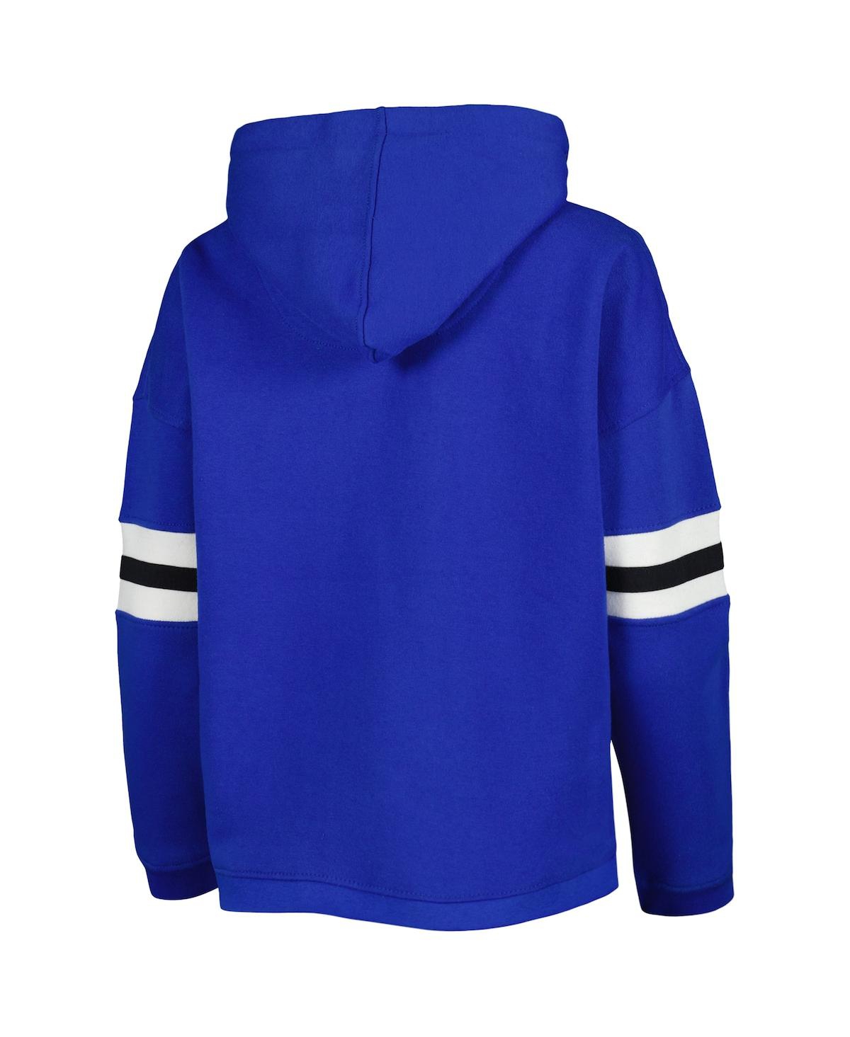 PRESSBOX WOMEN'S PRESSBOX ROYAL DISTRESSED KENTUCKY WILDCATS SUPER PENNANT PULLOVER HOODIE 