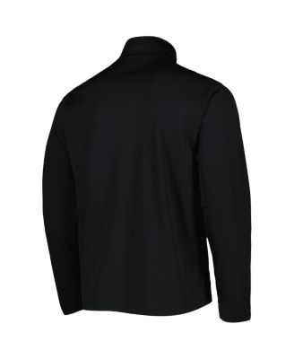 Men's Black Wisconsin Badgers Textured Quarter-Zip Jacket