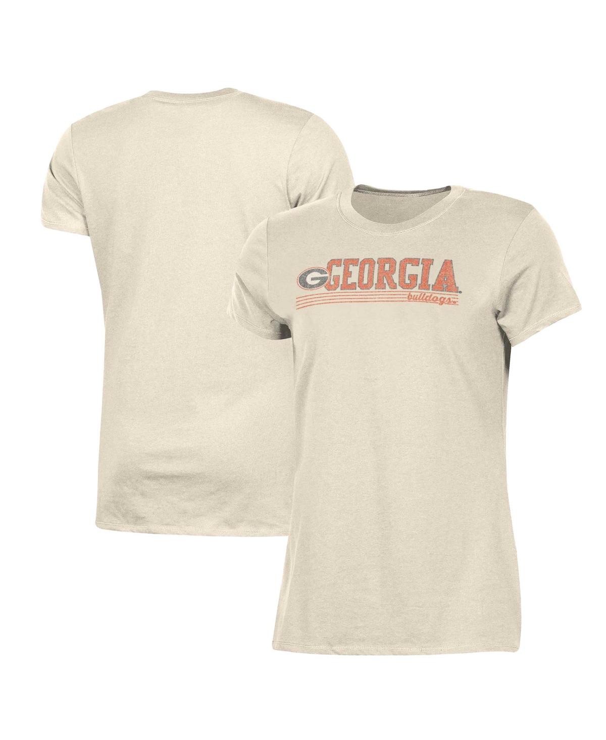 Champion Women's  Cream Distressed Georgia Bulldogs Classic T-shirt